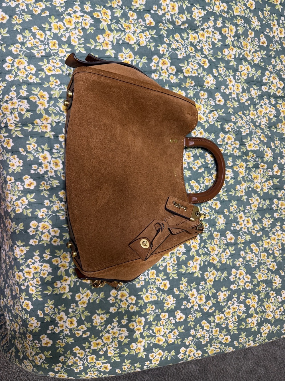 Coach Suede Rogue 31 Shoulder Bag in Rich Brown with Gold Hardware - Picture 8 of 9